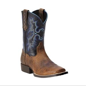 Kids Western Cowboy Boots - Brown and Blue